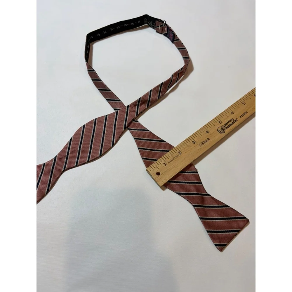 Briar Handmade Mens Bow Tie Pink Blue Stripe Adjustable Wedding Easter